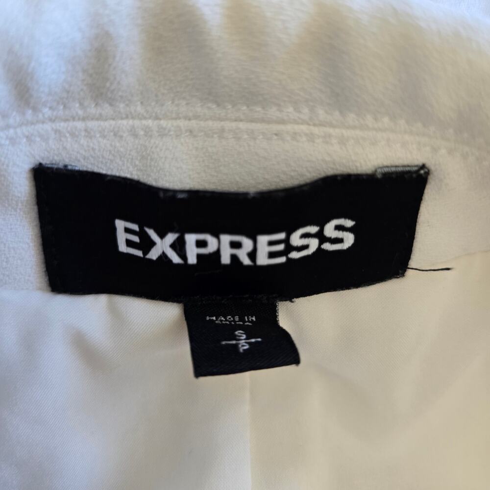 Express Womens Double Breasted White Blazer Size S Classic Elegant Minimalist - Picture 5 of 11